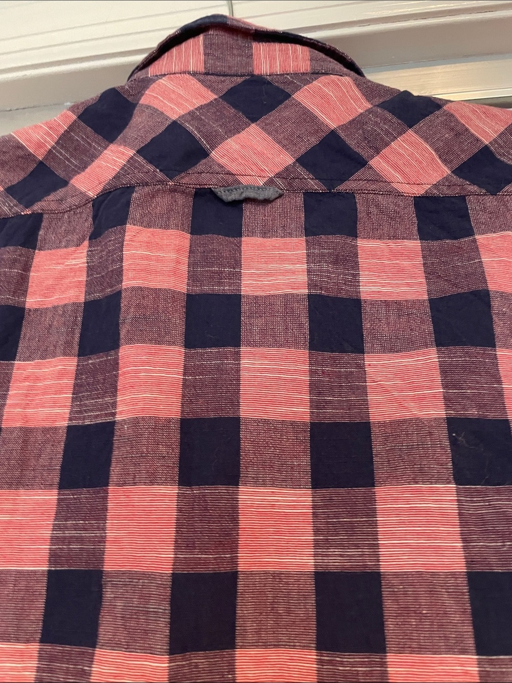NWOT! Flag & anthem Men's Short-Sleeve Pink and Navy Plaid Shirt Size Small - Picture 5 of 5